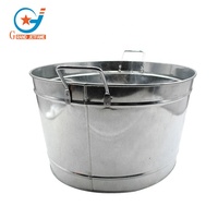 Seau à glace ovale en fer galvanisé de 9,1 gallons pour fêtes et bars