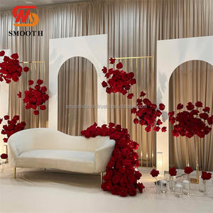 ฉากหลังงานแต่งงานทรงสี่เหลี่ยมผืนผ้าสแตนเลสสีทอง/เงินแบบเรียบหรู พร้อมดีไซน์กระจกเงาสำหรับตกแต่งงานอีเว้นท์ - Product Image 4