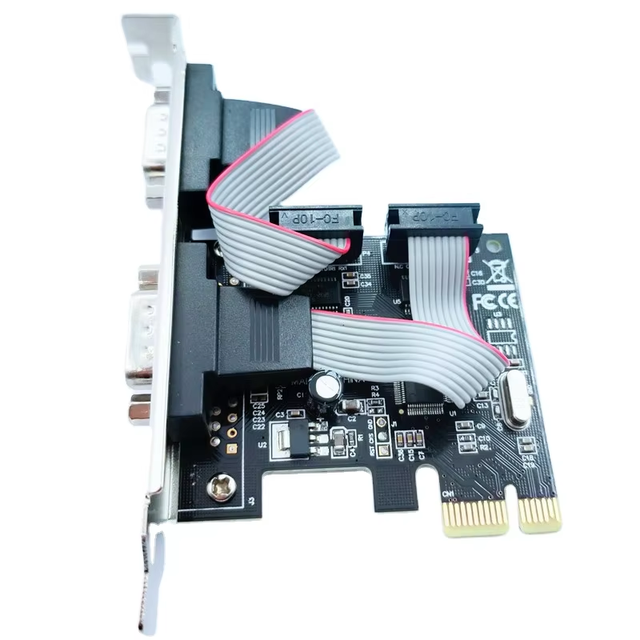 PCIe serial port card PCIe to multi serial port expansion card dual port RS232 interface, industrial control data 9-pin COM card