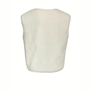 Cropped Lamb Wool Sleeveless <strong>Gilet</strong> Solid Color for <strong>Women</strong> V Neck Vintage Windproof Warm <strong>Fleece</strong> Waistcoat Casual Outerwear Vest - Product Image 3