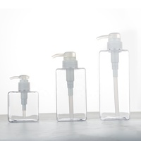 Produits ménagers en gros, bouteille en plastique acrylique givré ambre de 250 ml, bouteille de savon marron avec pompe, bouteille de lotion