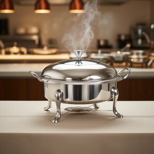Recipiente para Calentar Comida de Acero Inoxidable, Redondo de 12 Pulgadas, Calentador de Alimentos Eléctrico para Buffet, Color Plateado, Construcción Duradera - Product Image 2