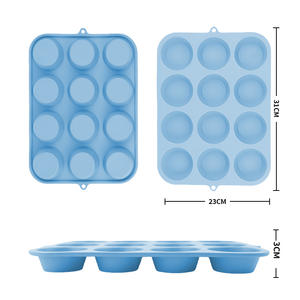 Utensilio de Cocina, Molde para Hornear Pasteles de 12 Cavidades, Moldes de Silicona para Postres y Pudines, Moldes de Silicona para Hornear - Product Image 3