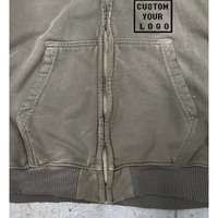 Vente en gros Sweat à capuche unisexe 100% Coton avec logo personnalisé, zippé, coupe oversize, doublé, effet délavé, ourlet brut effiloché, style streetwear rétro