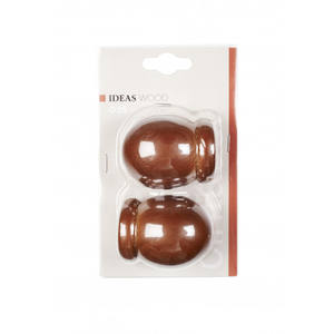 IDEAS WOOD LINE - SET DI 2 TERMINALI PER TENDA MOD. Sfera di Colore Cedro - Product Image 1