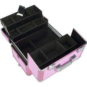 Estuche 4 en 1 con estructura de aluminio para maquillaje, carrito con 4 ruedas y 2 llaves - Product Image 5
