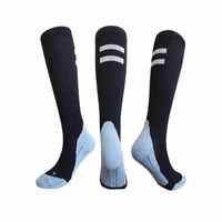 Chaussettes de sport de cyclisme à compression mi-hautes en nylon noir réfléchissant personnalisées avec logo corporel pour unisexe voyage