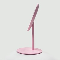 Miroir de maquillage de haute qualité avec logo personnalisé Smart Touch HD en forme de coeur miroir de maquillage éclairé avec base pour le voyage