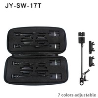 JY-SW-17T Ensemble d'alarme de pêche à sept couleurs réglables avec tige rigide et tendeur à bascule, sans batterie