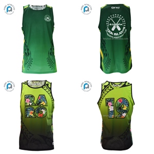 FQ özel Cook adaları yüceltilmiş Singlets polinezya etiketi dokunmatik Rugby forması erkekler Aboriginal düzenli Singlets antrenman kıyafeti - Product Image 2