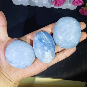 Cristal Natural Venta al por mayor de alta calidad azul calcita Palma piedra tallada piedra de <span class=keywords><strong>lava</strong></span> para la decoración del hogar - Product Image 4