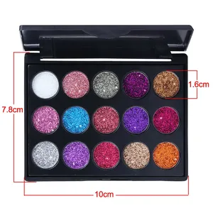 CmaaDu 15 Colors <b>Gold</b> Scallion Powder Diamond <b>Glitter</b> <b>Eyeshadow</b> Tray Shimmering Dazzling Universal Waterproof Easy to Color - Product Image 6