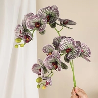 LUIY-Hochwertige 7-Köpfige Große Phalaenopsis Silikon-Baumwoll-Simulationsorchidee für Hochzeit Heimdekoration Konditorei Backwaren