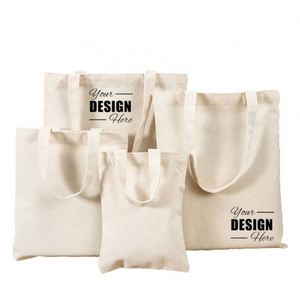 Bolsa de Tela de Lona de Color Natural Personalizada - Bolsas de Compras Reutilizables y Duraderas para Promociones y Regalos - Product Image 1