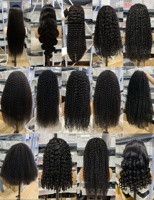 Perruques brésiliennes 100% cheveux humains naturels, couleur naturelle, lisses, avec dentelle transparente 4x4, pour femmes noires, densité 210%.