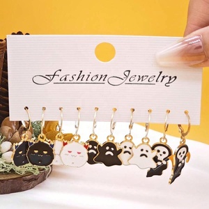 Boucles d'oreilles pendantes tendance en émail personnalisées, plaqué or 24 carats, acier inoxydable 316L certifié, bijoux pour femme, cadeau de fête, Halloween 2024 - Product Image 3