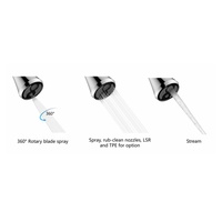 Tête de robinet de cuisine à trois fonctions pour lame de pulvérisation de rechange, universelle, filetage G1/2, pulvérisation rotative à 360 degrés