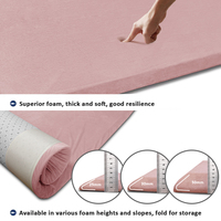 Tapis de protection contre les chutes à bords arrondis, antidérapant, en mousse épaisse, pour personnes âgées, avec housse amovible et facile à nettoyer