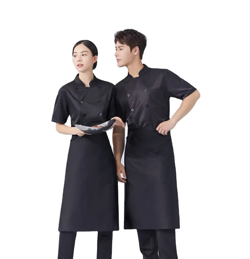 NOUVEAU ORIGINAL uniformes de chef d'été à manches courtes Vêtements d'hôtesse de restaurant et uniforme d'hôtel de bar à vendre