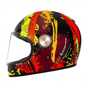 Nouveau casque de moto rétro CAFE RACER <span class=keywords><strong>en</strong></span> mousse ABS, intégral, à libération rapide, certifié 3C, pour hommes et femmes, taille plus, cruiser, toutes saisons - Product Image 6