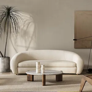 Modern küçük daire oturma odası kanepe avrupa tarzı kuzu yün ofis kanepesi mobilya setleri kanepe kavisli kesit kumaş kanepe