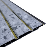 Panel Dinding PVC Tekstur Beton Abu-abu, Panel Cladding Dekoratif Interior Modern, Bahan Dekorasi Dinding Tahan Air