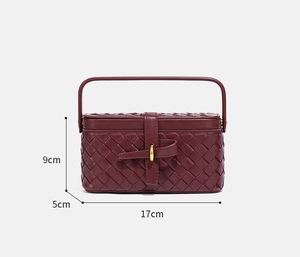 Bolso <span class=keywords><strong>de</strong></span> Mano Vintage para Mujer, Cadena <span class=keywords><strong>de</strong></span> Moda, Tejido a Mano, Textura Cruzada, Bolsos <span class=keywords><strong>de</strong></span> PU con Cremallera, Impermeables, <span class=keywords><strong>de</strong></span> <span class=keywords><strong>Cuero</strong></span> Vegano - Product Image 3