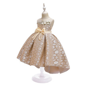 Vestido de niña de las flores de satén con lazo, vestido de princesa para fiesta, vestidos formales para niñas, ropa de noche para bodas - Product Image 3