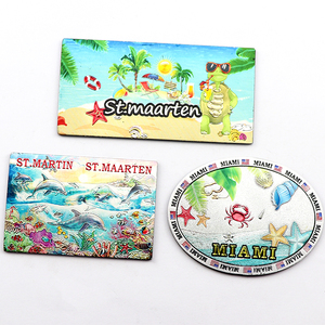 Aimant de réfrigérateur en aluminium personnalisé en gros, souvenirs de la plage touristique de Miami en Floride - Product Image 6