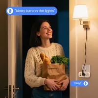 Prise intelligente US 16A avec contrôle Wi-Fi via application, surveillance de la consommation, minuterie, compte à rebours, contrôle vocal par groupe, mémoire de coupure de courant, compatible Alexa