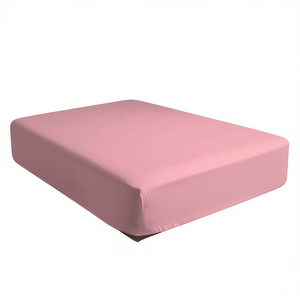Sábana Ajustable 100% Algodón Rosa Tamaño Cama Francesa 140x190cm - Product Image 3