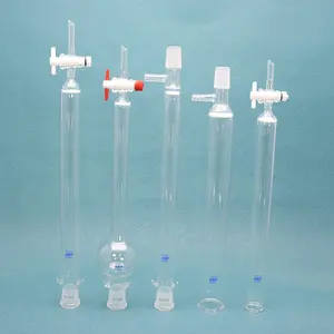 Lab Glassware Boro 3.3 Glass Chromatography Column With Fritted Disc And PTFE Or Glass Stopcock