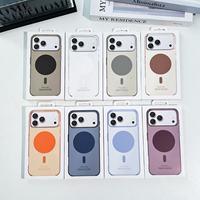 Coque de téléphone portable magnétique transparente couleur originale pour iPhone 18 17 Pro Max, coque rigide 3 côtés arrière