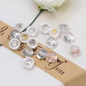 Boucles d'oreilles romantiques en argent S925, clous d'oreilles, capuchons d'oreilles avec zircon et perle, durables, en titane, antidérapants, en silicone, 1561 - Product Image 3