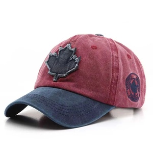 Wholesale Sporty Six-Panel <b>Baseball</b> Cap Grey Waterproof <b>Old</b> Cotton Hat Maple Leaf Embroidery Fashion Water Washing Do Design - Product Image 4