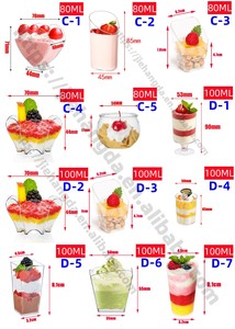 Gobelets en plastique transparent à paroi simple, mini-coupes à dessert pour glace, pudding, vin, apéritifs, coupes à mousse PS - Product Image 2
