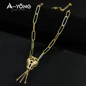 2022 Beliebte Stil Frauen Leopard Schmuck 18 Karat vergoldet Schmuck Set Kupfers chmuck 3 Stück Sets