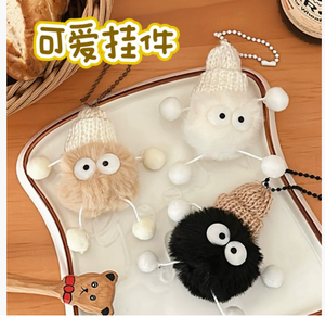 Милый пушистый угольный плюшевый кулон-очаровательный брелок для девочек и мальчиков, высококачественный рюкзак, украшение, милая маленькая кукла - Product Image 6