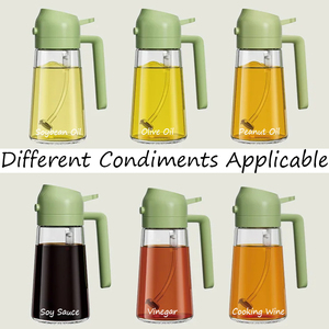 Bottiglia Spray <span class=keywords><strong>per</strong></span> <span class=keywords><strong>Olio</strong></span> in Vetro Riutilizzabile da 470ml, 2-in-1 Nebulizzatore e Dispenser <span class=keywords><strong>per</strong></span> <span class=keywords><strong>Olio</strong></span> d'Oliva <span class=keywords><strong>per</strong></span> <span class=keywords><strong>Friggitrice</strong></span> <span class=keywords><strong>ad</strong></span> <span class=keywords><strong>Aria</strong></span> e Cucina - Product Image 5