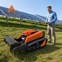 Tondeuse à fléaux agricole triangulaire de qualité industrielle, autotractée sur chenilles, sans fil, essence/diesel, avec capacité de paillage
