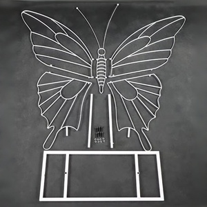Creative <strong>Wedding</strong> Props Butterfly-Shaped Iron <strong>Frame</strong> with Wheels for Backdrop Decor - Product Image 5