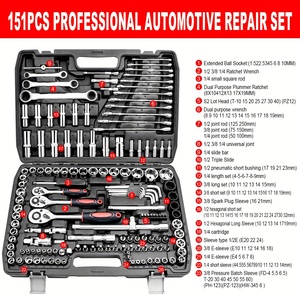 Chuyên Nghiệp 151 Mảnh Cơ Công Cụ Thiết Lập 1/4 "3/8" 1/2 "Ổ Đĩa 24 Răng Ratchet Ổ Cắm Cờ Lê Phổ Quát Metric CR-V Tự Động OEM - Product Image 2