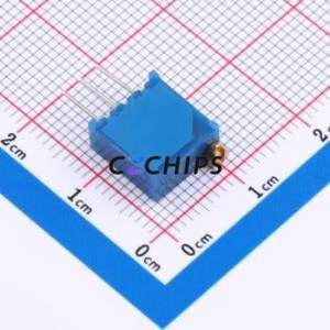 ตัวต้านทาน/โพเทนชิโอมิเตอร์แบบปรับได้สำหรับ3296W-204-3H ผ่านชิ้นส่วนรู (THT)-3P, ตัวต้านทาน9.5x4.8มม. 200Kohm 10% 500 250mw ppm/℃ - Product Image 2