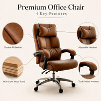 Chaise de bureau en cuir PU ALINUNU, directement de l'usine, chaise de bureau ergonomique pour cadres avec appuie-tête réglable