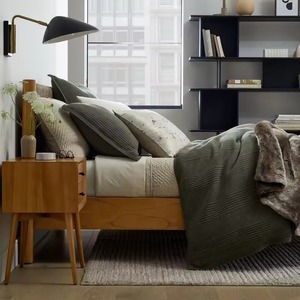 Parure de lit de luxe moderne en coton blanc 3 pièces pour hôtel – <span class=keywords><strong>Housse</strong></span> de <span class=keywords><strong>couette</strong></span> 100 % coton 200 fils/pouce² – Douce, respirante et <span class=keywords><strong>infroissable</strong></span> - Product Image 1