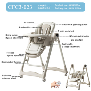 Chaise haute électrique 3-en-1 pour bébé Clafbebe OEM, nouveau modèle personnalisé, avec balançoire musicale, portable pour un usage domestique - Product Image 2