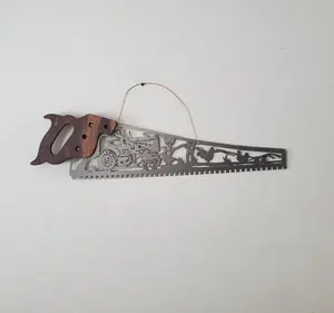 Decoración rústica de pared de Metal, sierra de madera, Escena de vaquero con caballo y vaca, Lumberjack, arte de Metal, Amazon