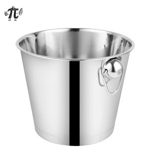 Cubo de <span class=keywords><strong>hielo</strong></span> de acero inoxidable personalizado con mango juego de barra duradera y para enfriador de champán para el hogar Bar Cubo de champán - Product Image 3