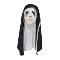 Masque de fête d'Halloween et de Noël, costume de fantôme, robe de mort, masque d'horreur, carnaval, cosplay, coiffe de nonne, masque animal en latex