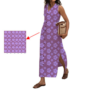 Aloha Femmes Impression florale personnalisée Style hawaïen 100% Rayonne Robe sans manches Décontracté Vente en gros Plage Vacances T-shirt Robe - Product Image 1